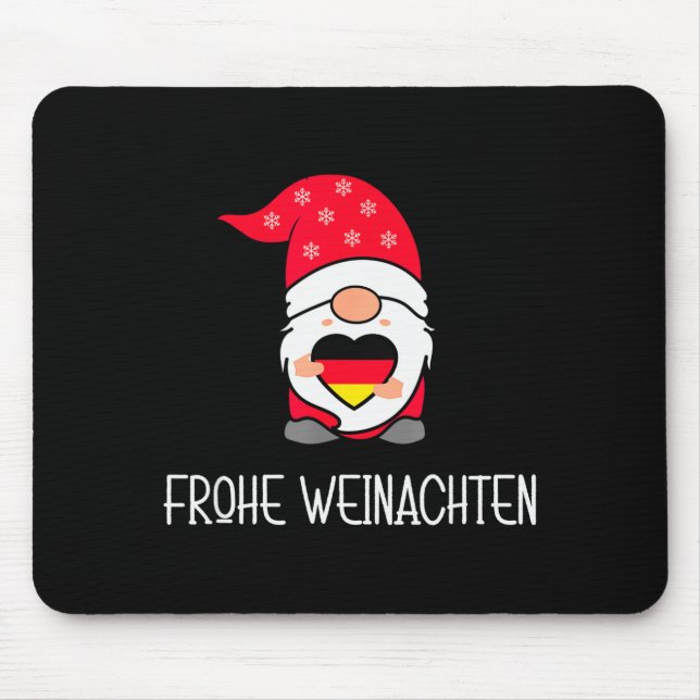German Christmas Gnome Frohe Weinachten  Mouse Mat (Front)