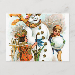 German Christmas Greetings with Christmas Lyrics Holiday Postcard