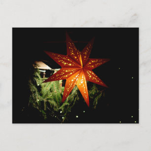 German Christmas Market Star Lantern Holiday Postcard