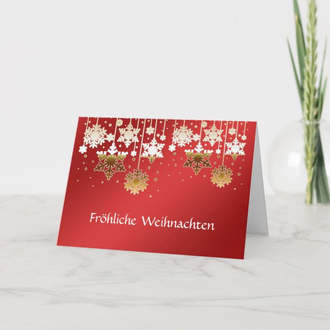 German Christmas snowflakes Holiday Card (Front)