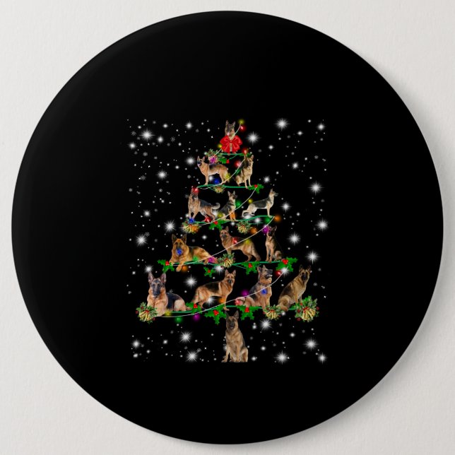 German Christmas Tree Covered By Flashlight 6 Cm Round Badge (Front)