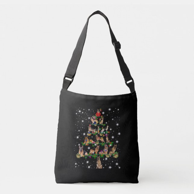 German Christmas Tree Covered By Flashlight Crossbody Bag (Front)