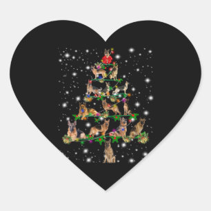 German Christmas Tree Covered By Flashlight Heart Sticker