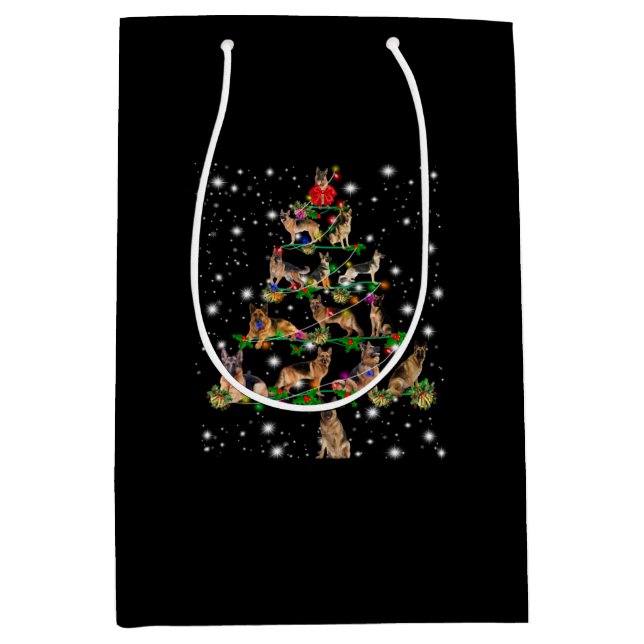 German Christmas Tree Covered By Flashlight Medium Gift Bag (Front)