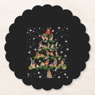 German Christmas Tree Covered By Flashlight Paper Coaster