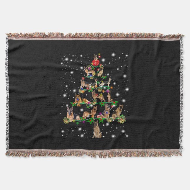 German Christmas Tree Covered By Flashlight Throw Blanket (Front)