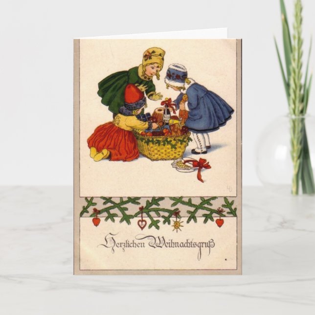 German, Christmas, Xmas, Heartfelt Greetings, Holiday Card (Front)