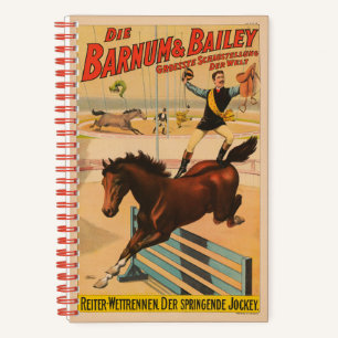 German Circus Poster Of A Man Standing On Horse Notebook