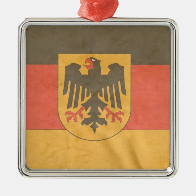 German Coat of Arms Flag Metal Tree Decoration (Front)