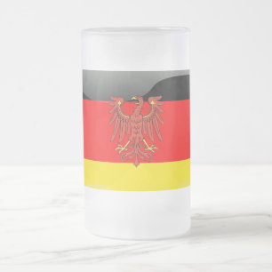 German Coat of arms Frosted Glass Beer Mug