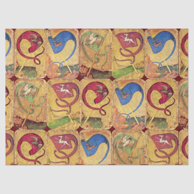 German Court Cards Flags /Dogs,Deers,Falcons,Ducks Tissue Paper (Front)