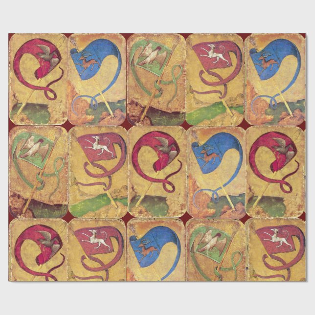 German Court Flags /Dogs,Deers,Falcons,Ducks Wrapping Paper (Flat)