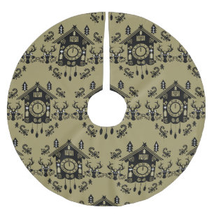 German Cuckoo Clock Christmas Brushed Polyester Tree Skirt