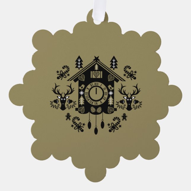 German Cuckoo Clock Christmas Tree Decoration Card (Front)
