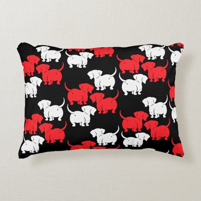 German Dachshund Dog Patterns Decorative Cushion (Front)