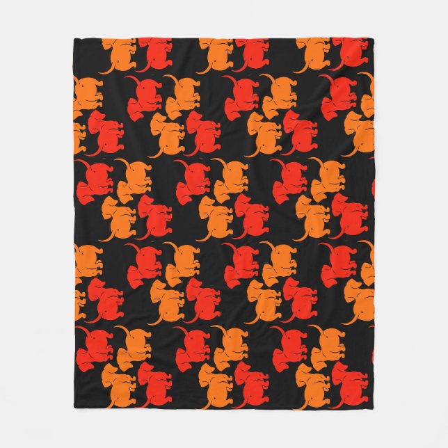 German Dachshund Dog Patterns Fleece Blanket (Front)
