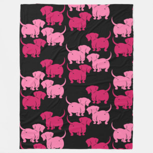 German Dachshund Dog Patterns Fleece Blanket