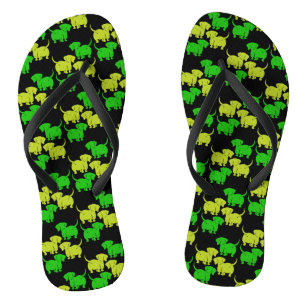 German Dachshund Dog Patterns Flip Flops