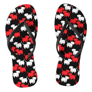German Dachshund Dog Patterns Flip Flops