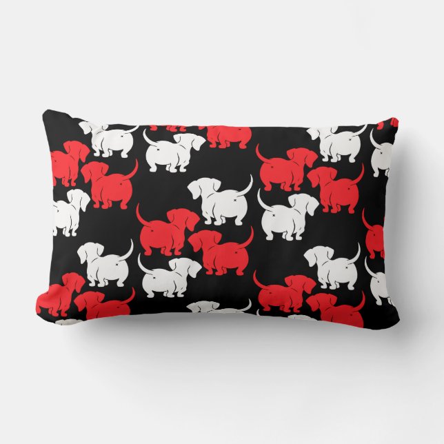 German Dachshund Dog Patterns Lumbar Cushion (Front)