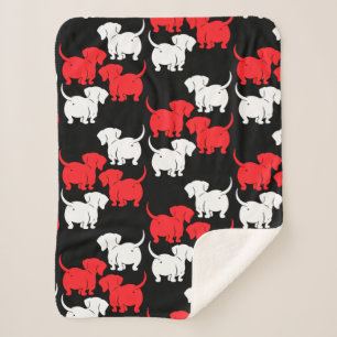 German Dachshund Dog Patterns Sherpa Blanket