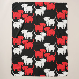 German Dachshund Dog Patterns Sherpa Blanket