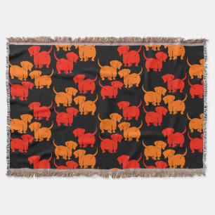 German Dachshund Dog Patterns Throw Blanket