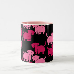 German Dachshund Dog Patterns Two-Tone Coffee Mug