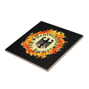 German/Deutschland Forever/eagle/iron cross/fire Tile