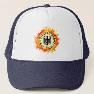 German/Deutschland Forever/eagle/iron cross/fire Trucker Hat