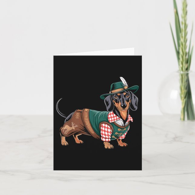 German Dog Dachshund Bavarian Weiner Sausage _7  Card (Front)