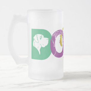 German: Dogge Frosted Glass Beer Mug