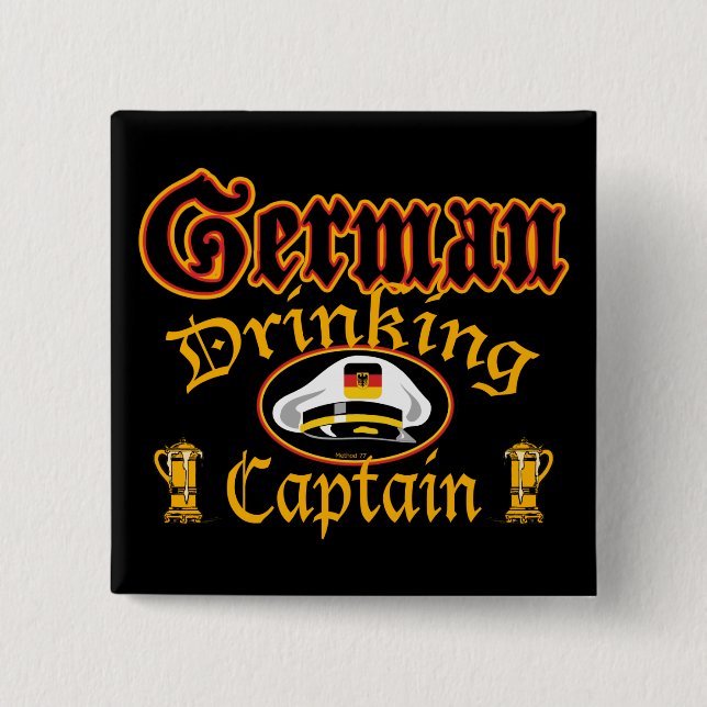 German Drinking Cptn Button (Front)