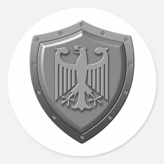 German Eagle Shield Classic Round Sticker (Front)