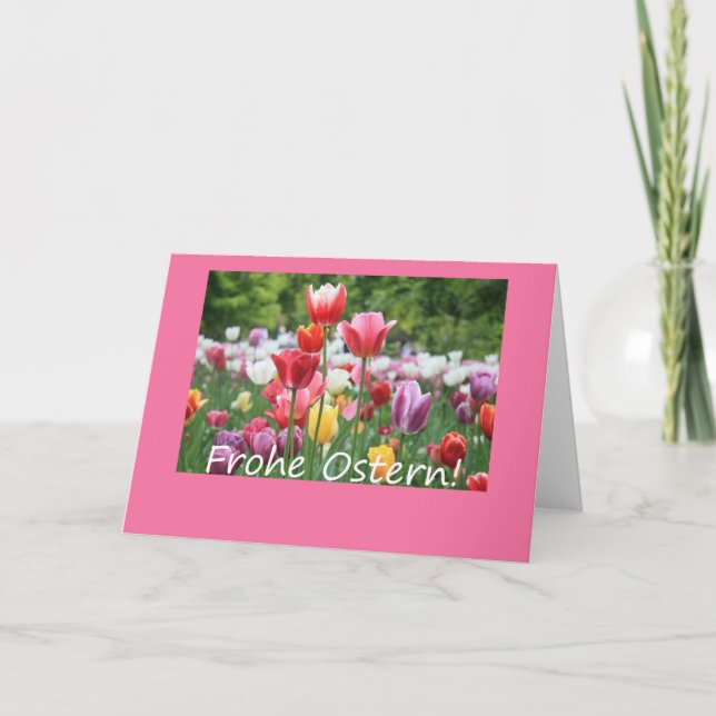 German Easter Tulips Holiday Card (Front)