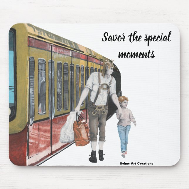 German Elf Berlin Train Trip Fantasy Art Mouse Pad (Front)