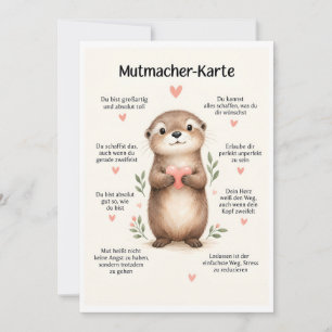 German Encouragement Card - cute otter card