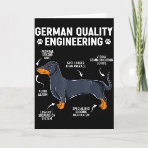 German Engineering Dachshund Lover Funny Doxie Dog Card