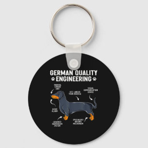 German Engineering Dachshund Lover Funny Doxie Dog Key Ring