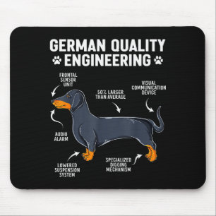 German Engineering Dachshund Lover Funny Doxie Dog Mouse Mat