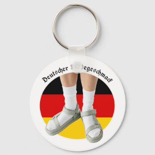 German Fashion Taste White Sock Sandals Stereotype Key Ring