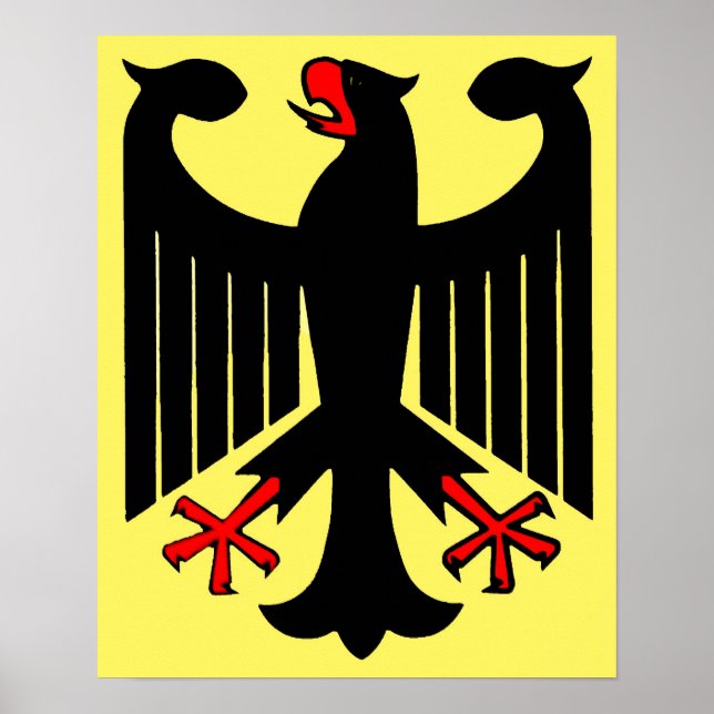 German Federal Black Eagle on Yellow Shield Poster (Front)