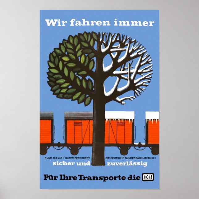 German Federal Railways vintage travel poster (Front)
