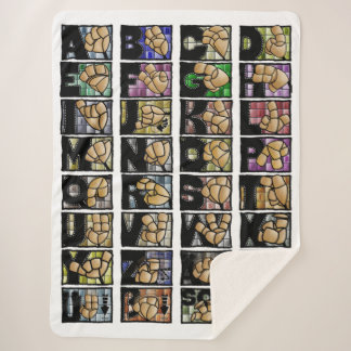 German Fingerspell 3 (2025) Sherpa Blanket