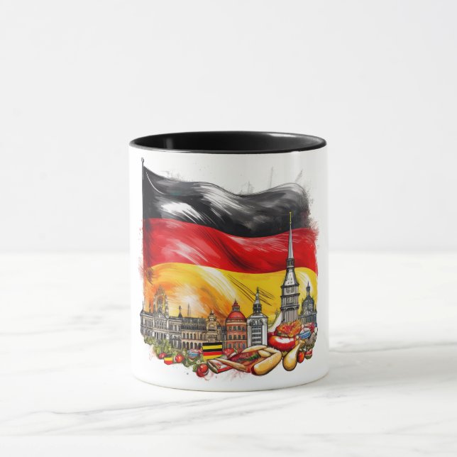 German Flag and Landmarks Mug – Cultural Icons (Center)