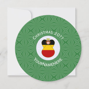 German Flag Angel Christmas Personalised  Invitation
