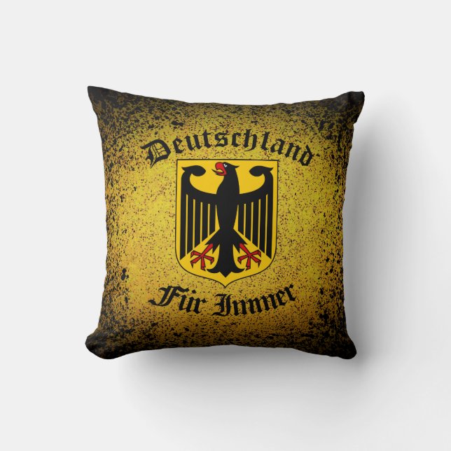 German flag, black eagle, Germany forever Cushion (Front)