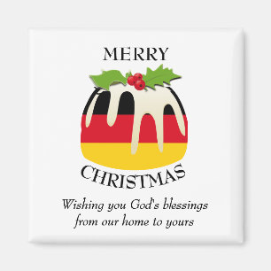 GERMAN FLAG Christmas Pudding Magnet