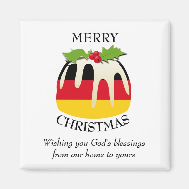 GERMAN FLAG Christmas Pudding Magnet (Front)