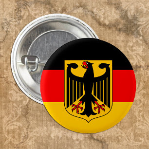 German flag & Coat of Arms, Deutschland/sport fans 3 Cm Round Badge